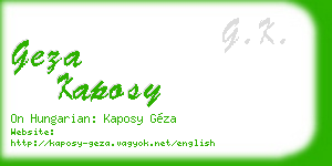 geza kaposy business card